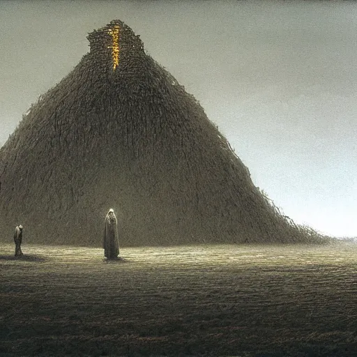 Image similar to lord of the ring concept art, beksinski