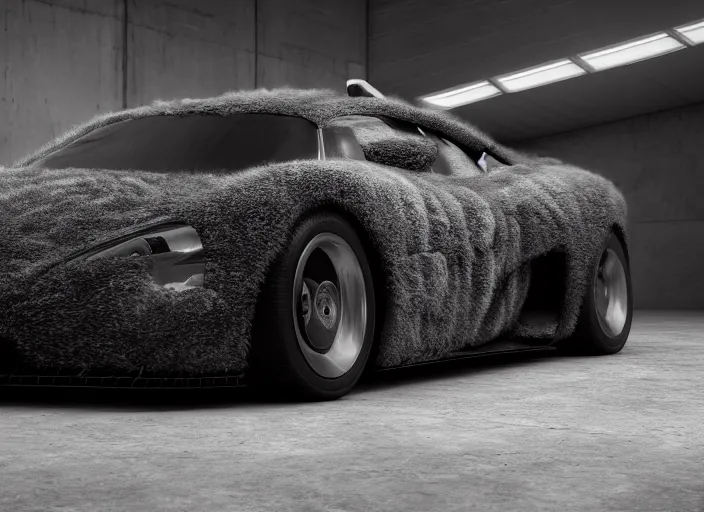 Prompt: hd wallpaper of a car made out of fur, octane render, 8 k, hyperrealistic, unreal 5, intricate detail, cinematic, studio lighting, concept art, trending on artstation