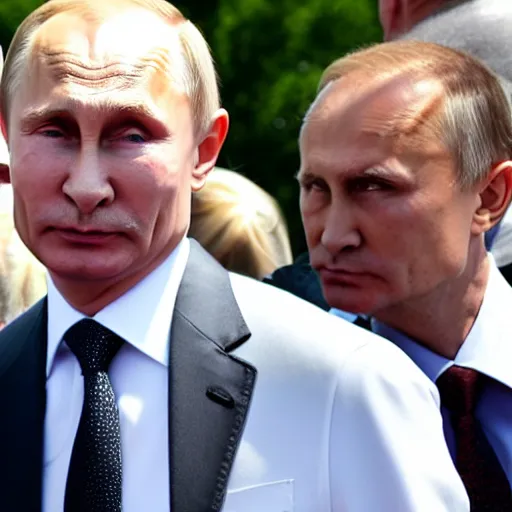 Image similar to vladimir putin attending gay pride wearing a thong