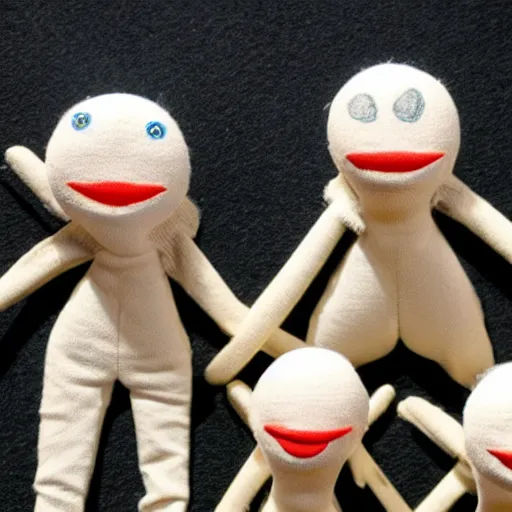 Image similar to these puppets are very small and have a very clear understanding of being only one inch tall.