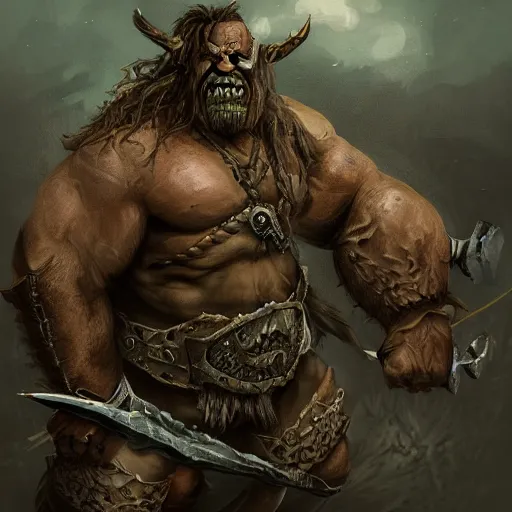 Prompt: Orc warlord by Leesha Hannigan