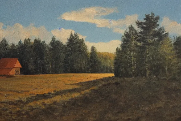 Prompt: an Estonian landscape by Konrad Mägi, oil on canvas