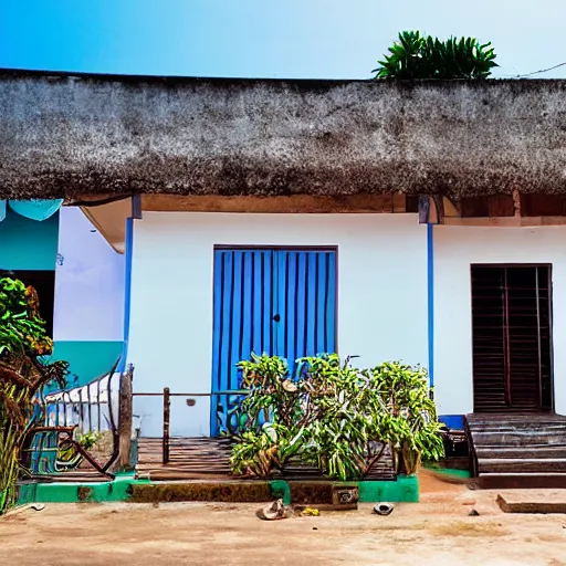 Prompt: street photo view of local sea side house in thailand - w 1 0 2 4