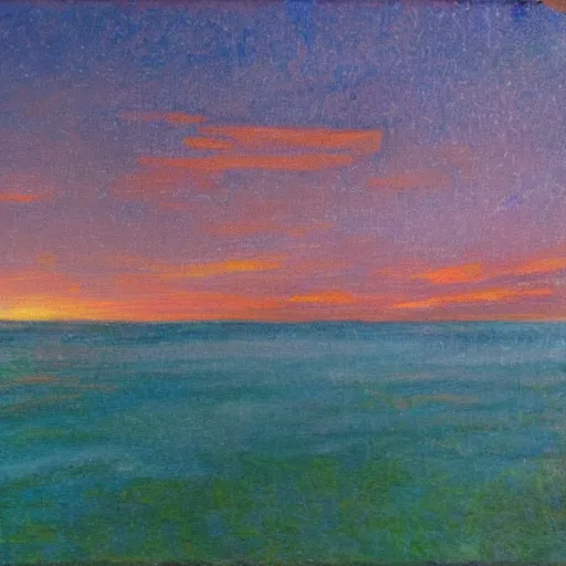 Image similar to midnight shores of the Bruce Peninsula, impressionism