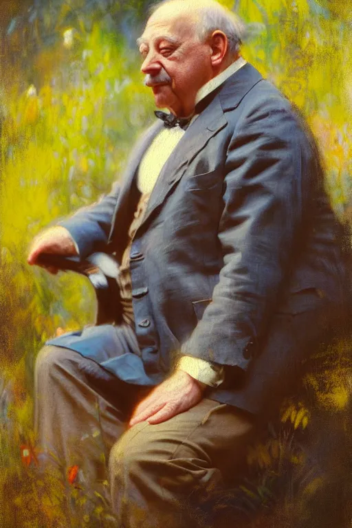 Image similar to soft colorsphotograph imax and solomon joseph solomon and richard schmid and jeremy lipking victorian loose genre loose painting full length portrait painting of winnie - the - pooh disney