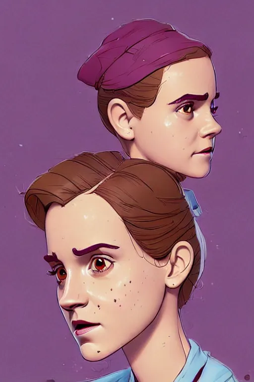 Image similar to a study of cell shaded protrait of Emma Watson as a Toy Story 3 character, llustration, post grunge, concept art by josan gonzales and wlop, by james jean, Victo ngai, David Rubín, Mike Mignola, Laurie Greasley, highly detailed, sharp focus, alien, Trending on Artstation, HQ, deviantart, art by artgem