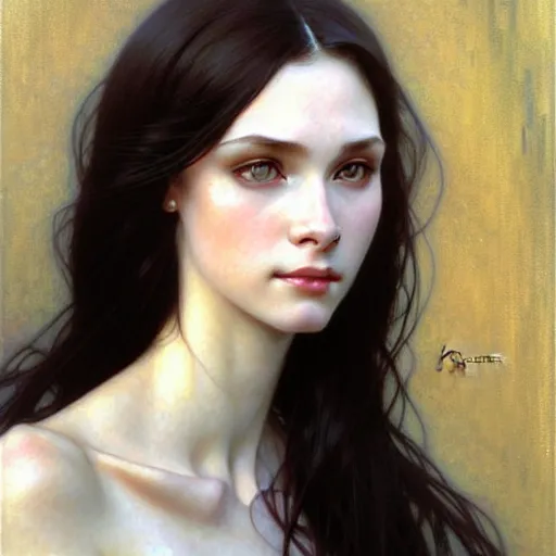 portrait of a beautiful pale skin female with long, Stable Diffusion