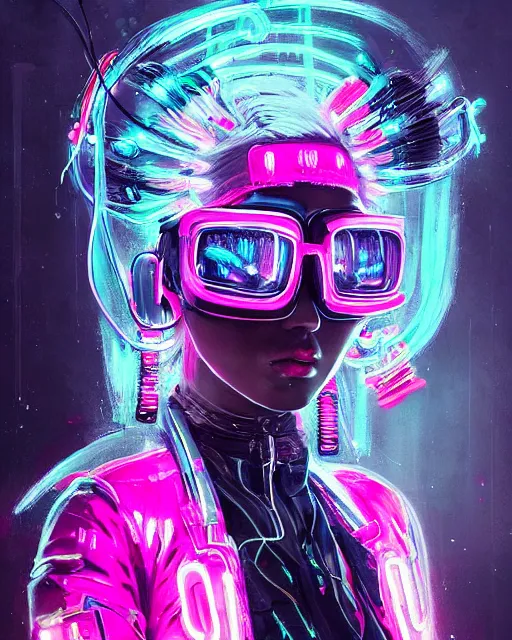 Image similar to detailed portrait Neon Operator Girl, cyberpunk futuristic neon, reflective catsuit, decorated with traditional Japanese ornaments by Ismail inceoglu dragan bibin hans thoma !dream detailed portrait Neon Operator Girl, cyberpunk futuristic neon, reflective puffy coat, decorated with traditional Japanese ornaments by Ismail inceoglu dragan bibin hans thoma greg rutkowski Alexandros Pyromallis Nekro Rene Maritte Illustrated, Perfect face, fine details, realistic shaded, fine-face, pretty face