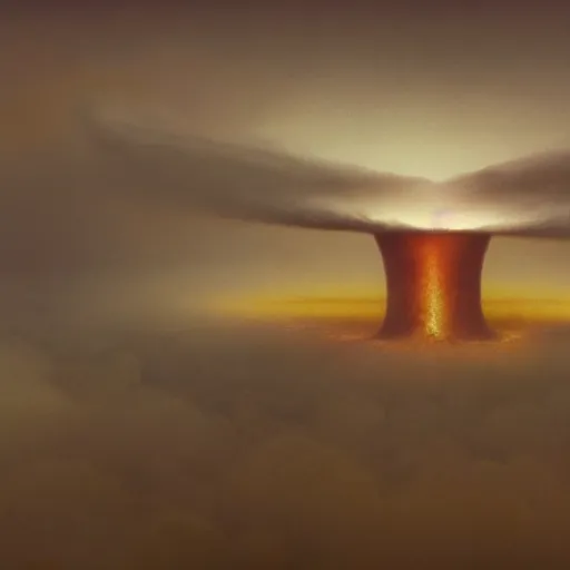 Prompt: a nuclear blast on the horizon and documents, papers and folders floating in the sky!!!!, beksinski, dariusz zawadzki, very coherent symmetrical artwork. cinematic, hyper realism, high detail, octane render, 8 k