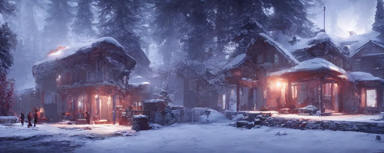 Prompt: a perfect home for winters, 8 k uhd, unreal engine, octane render in the artstyle of finnian macmanus, john park and greg rutkowski