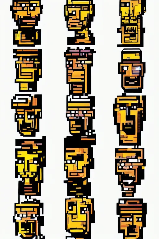 Image similar to vector sprite moai statue popart slap face caricature comic book illustration cartoon graffity street digital