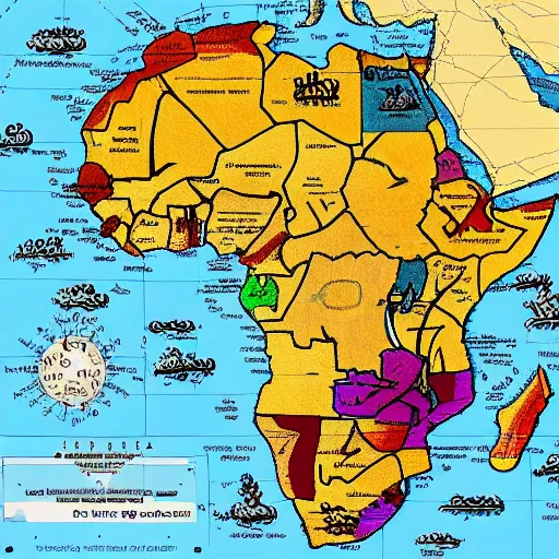 Prompt: a wacky map of africa, surrealism