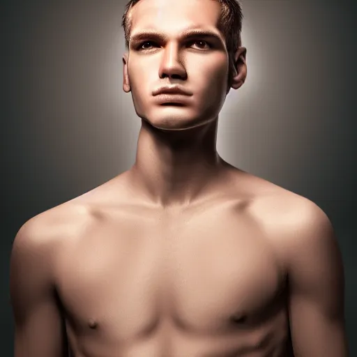 Image similar to male angel, realistic, high quality portrait