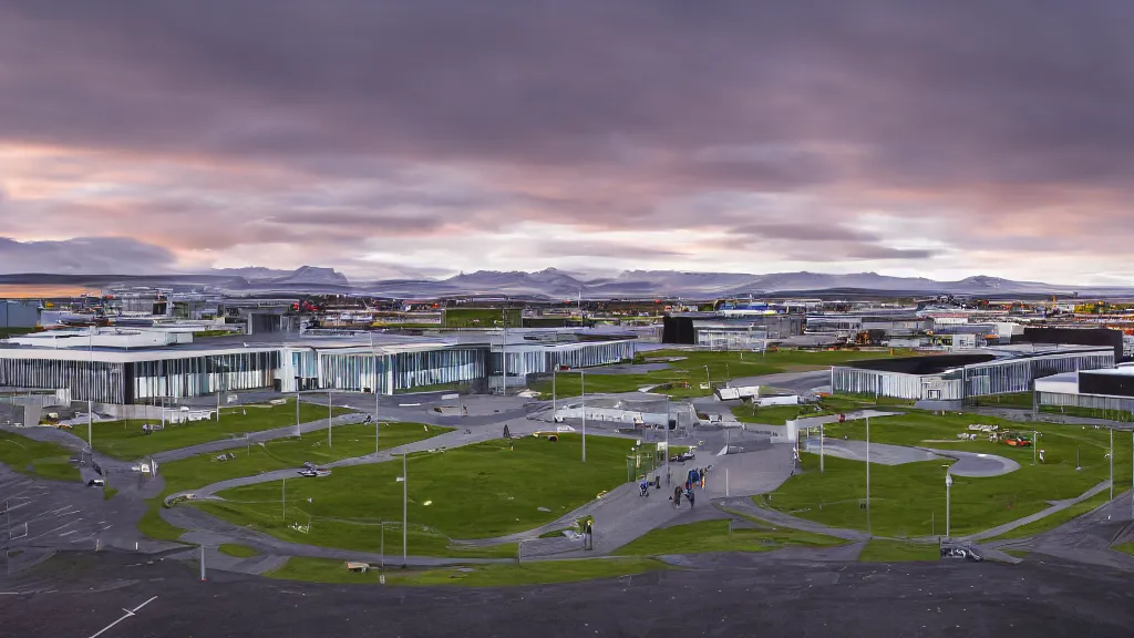 Prompt: reykjavik junior college, sunset lighting, rim light, hyper realistic, cinematic frame