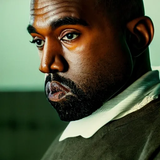 Prompt: a cinematic film still of Kanye West dressed as Shakespeare, portrait, 40mm lens, shallow depth of field, close up, split lighting, cinematic