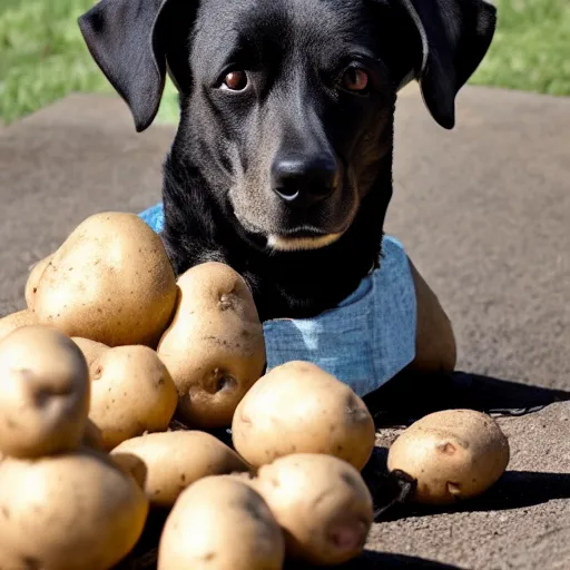 Prompt: a dog that is made out of potatoes, hd