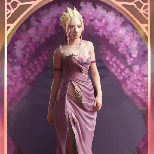 Image similar to sakura haruno in a prom dress, cg animation, riot entertainment, arcane, realistic, character select portrait, by artgerm, greg rutkowski, alphonse mucha, 3 d