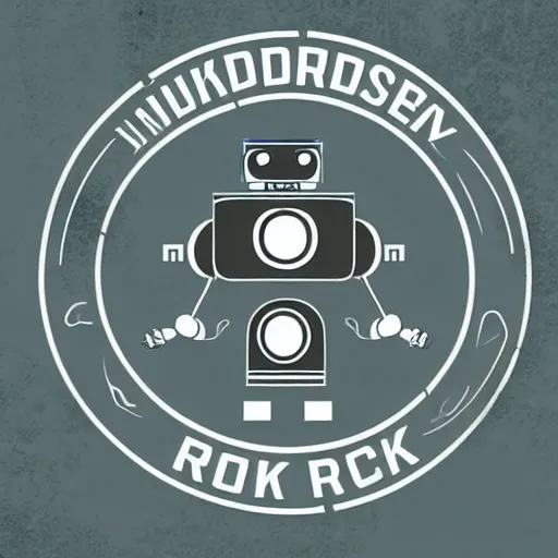 Image similar to a logo for a misunderstood robot rock band