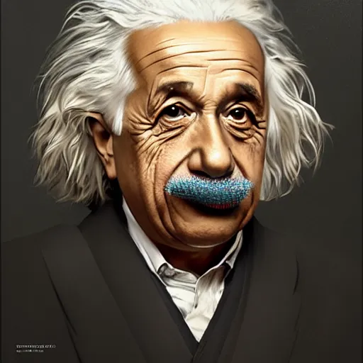 Albert Einstein sucking noodles with his mouth, | Stable Diffusion ...