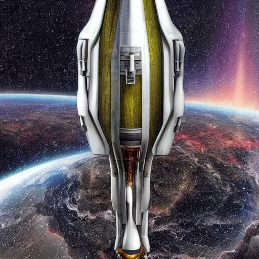 Image similar to A starship inspired by a wine bottle, top post of all time on /r/ImaginaryTechnology subreddit