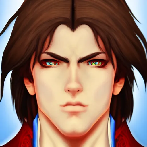 Prompt: An award winning portrait of Richter Belmont from Castlevania, artstation, digital art, ultra detailed masterpiece, 4k