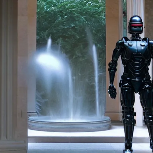 Image similar to robocop raiding donald trumps mansion