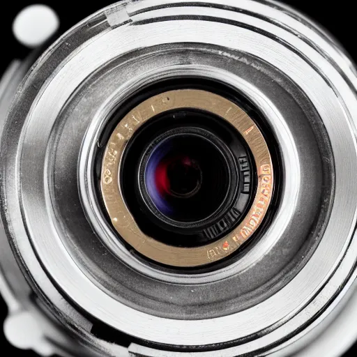 Prompt: macro photo of a steampunk camera lens, extremely realistic, high quality details