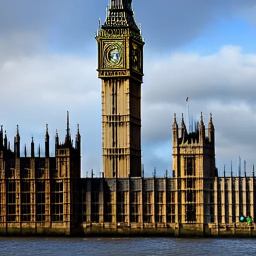 Prompt: godzilla destroying big ben