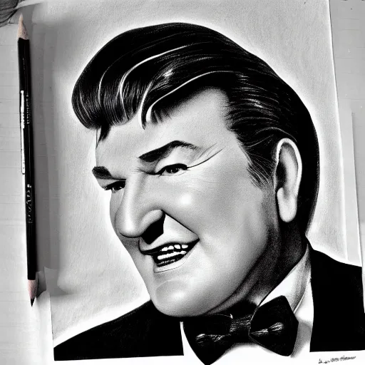 Prompt: pencil illustration of Liberace highly detailed, cinematic,