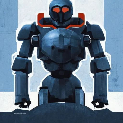 Image similar to award winner movie poster, mecha with penguin helmet, by greg rutkowski