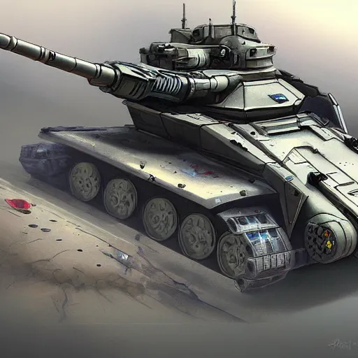 Image similar to Futuristic battle tank, advanced technology, concept art, digital painting, highly detailed, illustration