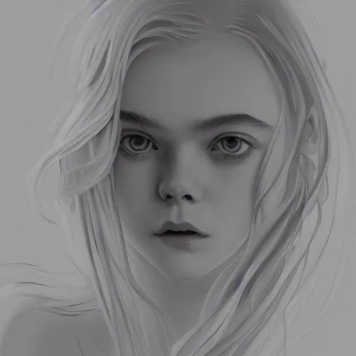 Prompt: a professional painting of Elle Fanning, clothed in ethereal armor, porcelain white skin, long blonde hair, beautiful bone structure, symmetrical facial features, intricate, elegant, digital painting, concept art, smooth, sharp focus, illustration, from Dark Souls, by Edward Hopper and Johannes Vormeer and Artgerm and William-Adolphe Bouguerea