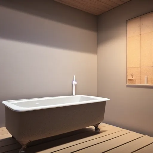 Prompt: still photo of a japanese bath room, highly detailed, photorealistic portrait, bright studio setting, studio lighting, crisp quality and light reflections, unreal engine 5 quality render