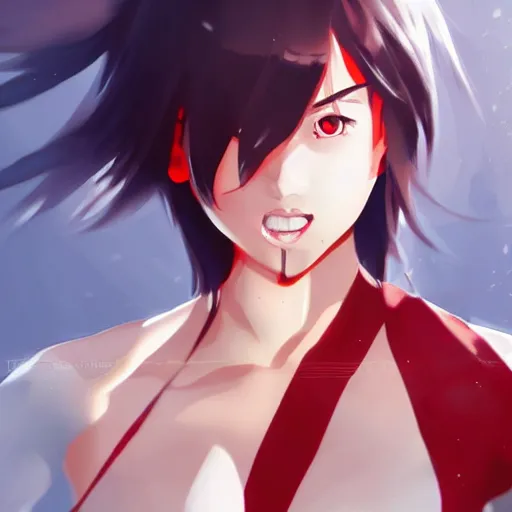 Image similar to ryuko matoi, illustration, digital art, realistic, artstation, poster, high detail, sakimichan