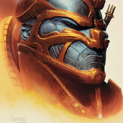 Prompt: head and shoulders portrait of an armored fire giant, d & d, fantasy, greg rutkowski, frank frazetta, alexandre chaudret, boris vallejo, michael whelan, miro petrov, magali villeneuve, donato giancola