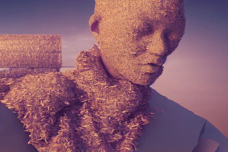 Prompt: man made out of sushi rolls, 4k, ultra details, cinematic, epic style, beautiful photo, hyper realistic, octane render, unreal engine, award winning, on artstation, volumetric lightning, masterpiece, golden hour,