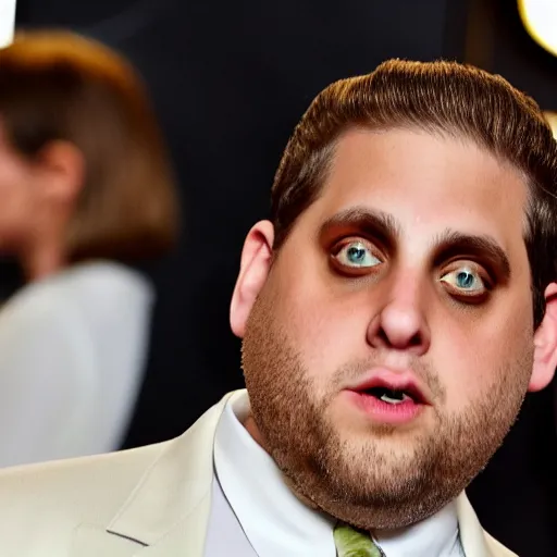 Prompt: jonah hill being annoyed rubbing his eyes