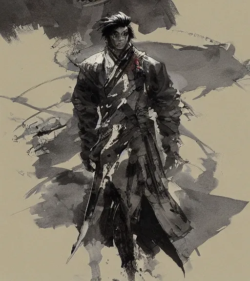 Prompt: hattori heiji, pen and ink, intricate line drawings, by craig mullins, ruan jia, kentaro miura, greg rutkowski, loundraw