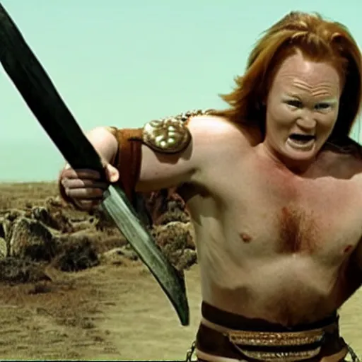 Image similar to Conan O-Brien as a Barbarian, Barbarian Conan O-Brien