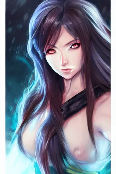 Prompt: a portrait of a fantasy anime warrior character with long hair, artgerm