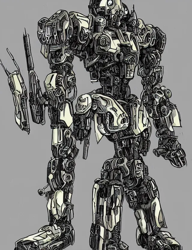 Image similar to cyborg mecha armor in the style of albrecht durer