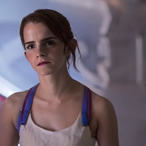Image similar to Movie still of Emma Watson infected with protomolecule in The Expanse