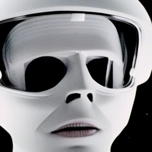 Image similar to film still of David Bowie as David Bowman in 2001 a space odyssey, 4k