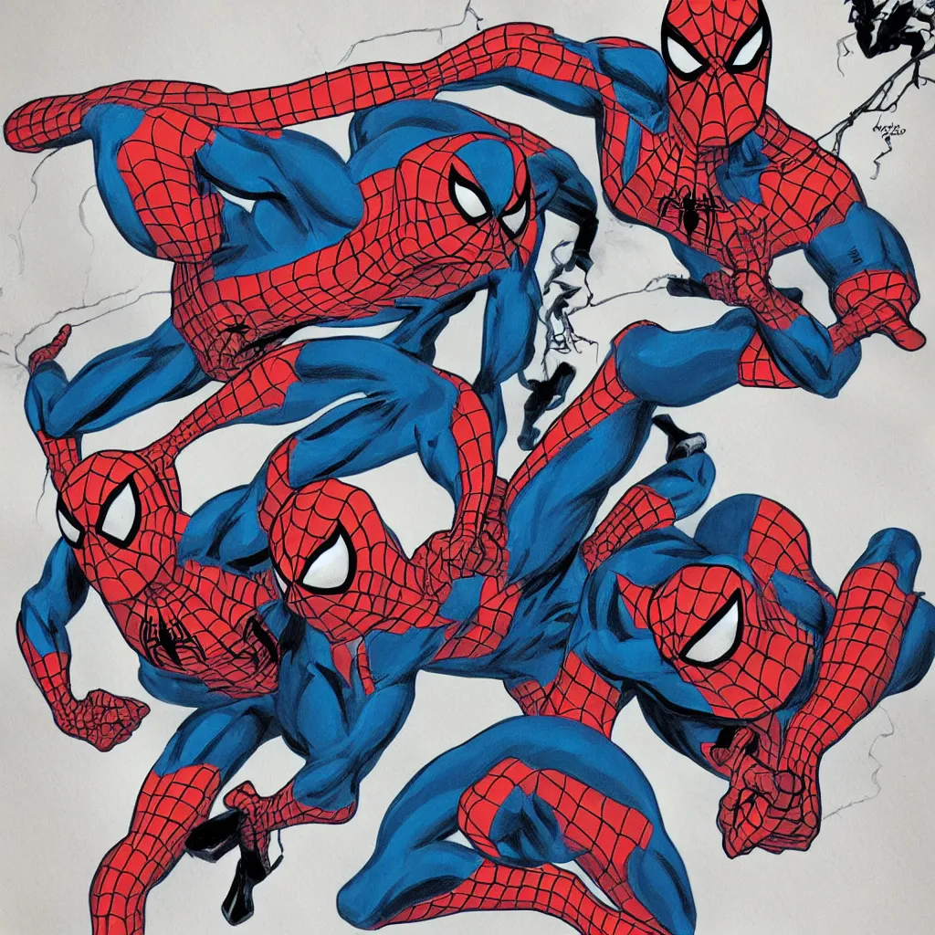 Image similar to gouache on paper glued on the amazing spider - man comic