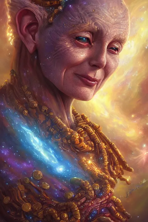 Image similar to beautiful oil painting with high detail of a wise Space ent(Crying Joyfully) made of stars and plasma, hybrid from dungeons and dragons and art direction by James Cameron ;by artgerm; wayne reynolds art station; cinematic quality character render; low angle; ultra high quality model; production quality cinema model