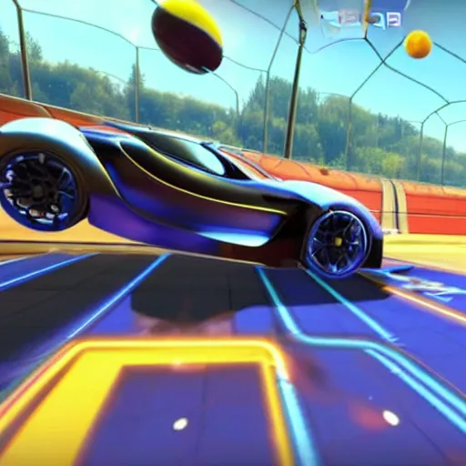 Prompt: elon musk drivin a car in rocket league