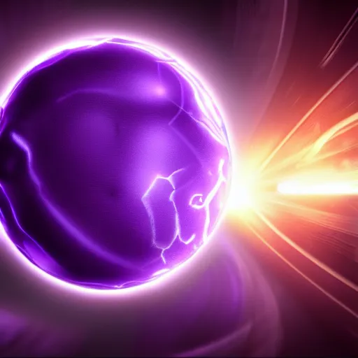 Prompt: a purple ball emanating purple energy, ability image render, dark background, digital art, game art