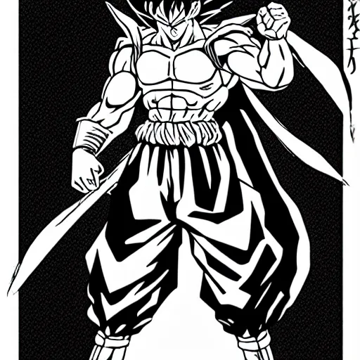 Image similar to goku in berserk in style of kentaro miura