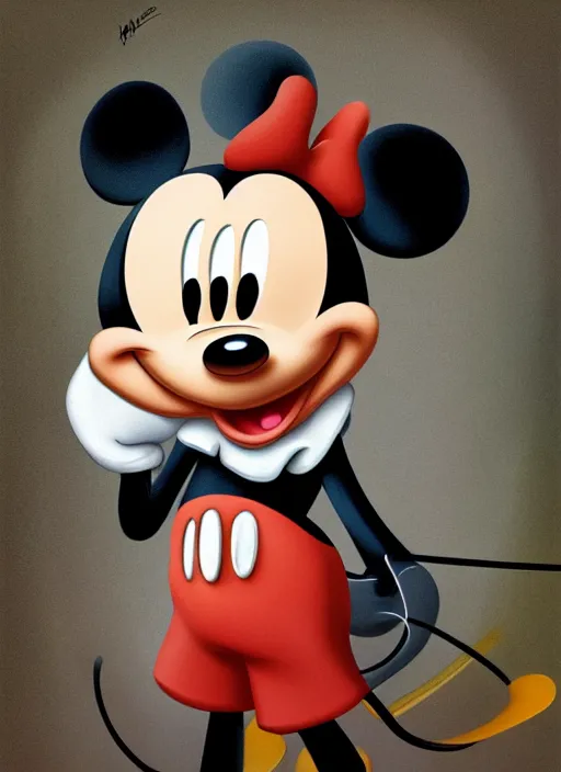 Prompt: mickey mouse painted by hieronymus bosch, detailed digital art, trending on Artstation