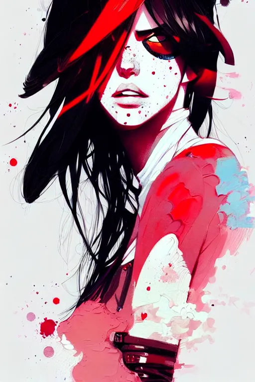 Image similar to a ultradetailed painting of a woman in streetwear, by conrad roset, greg rutkowski and makoto shinkai trending on artstation